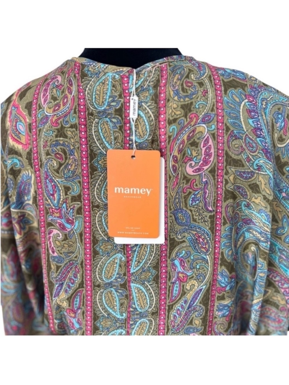 Mumey NWT silky long deep V beach cover up dress kaftan resort wear medium - Picture 7 of 16